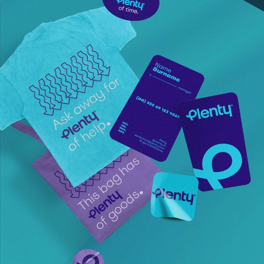 creative agency develops branded materials for Plenty, each designed to reflect the brand’s ethos of growth and innovation.