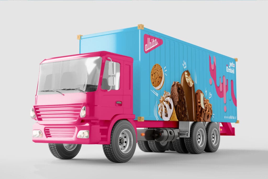 Creative agency wraps Albita's delivery truck, turning it into a moving billboard that evokes sweet nostalgia on modern streets.